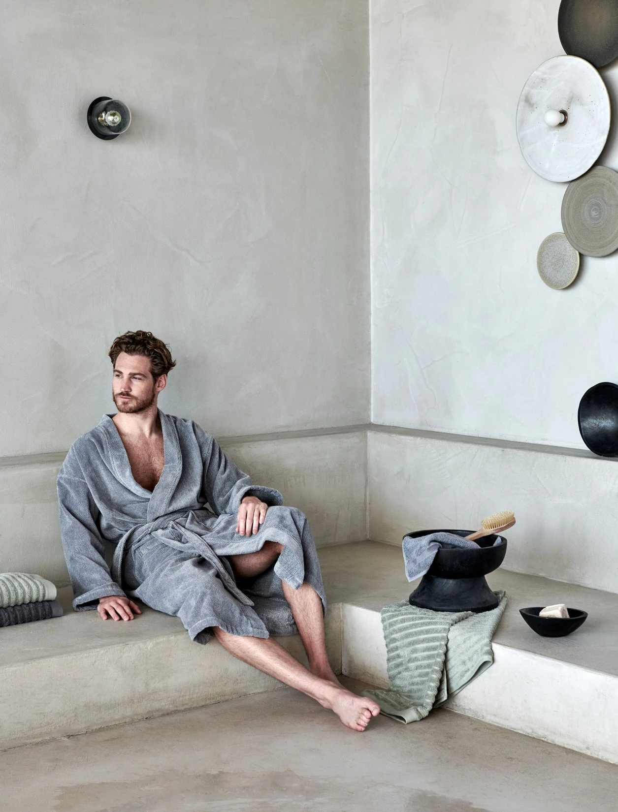 KYOTO Badjas | Grey 5 KYOTO Badjas | Grey - Afbeelding 3