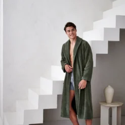 BEAUMONT Badjas | Sage Green -Vandyck Winkel BAGE14201 181 2