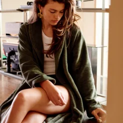 BEAUMONT Badjas | Sage Green -Vandyck Winkel Badjas Beaumont in sage green