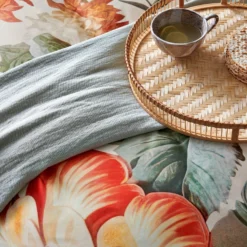 HOLIDAY Dekbedovertrekset | Cream Tan -Vandyck Winkel Holiday en Seaside in multi Pure 68 in smoke green en sage green 2