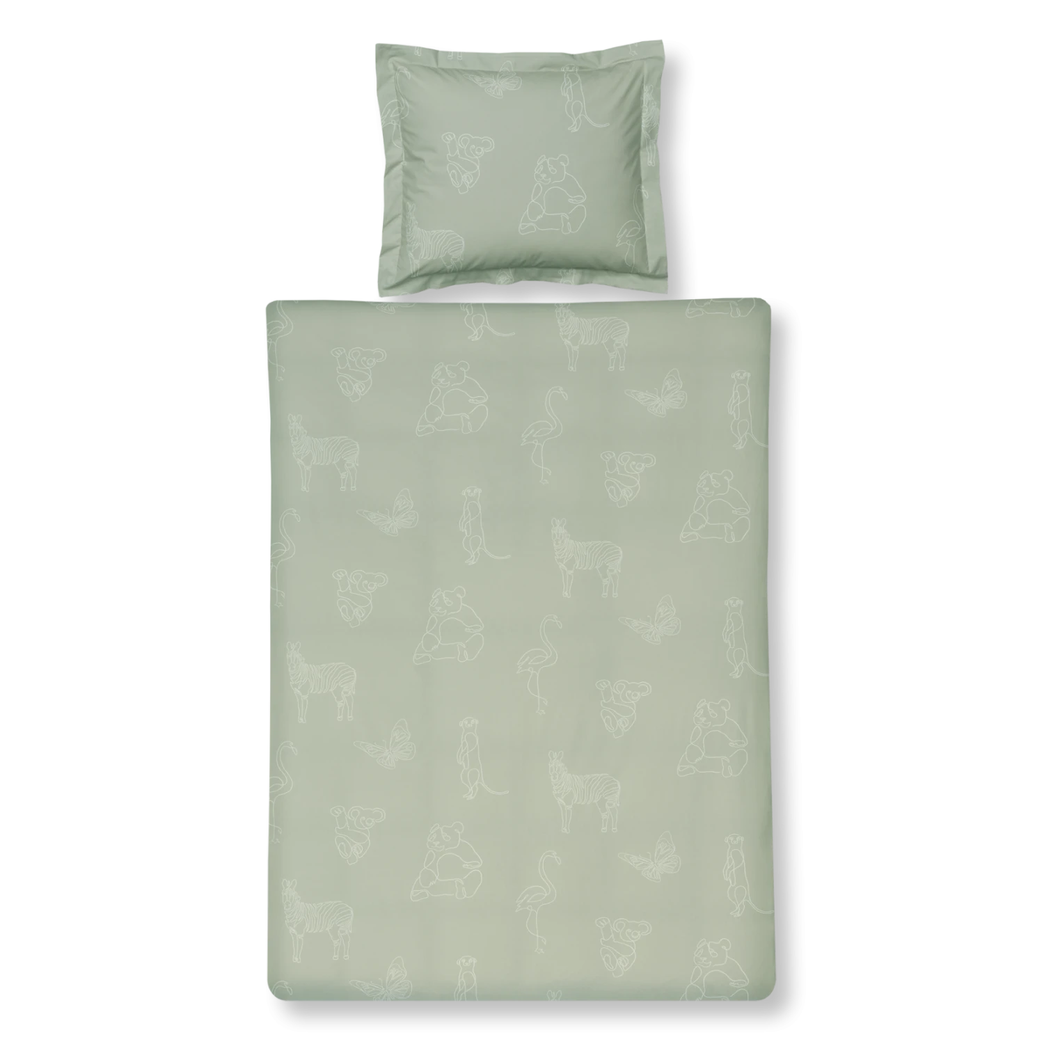 ANIMAL KIDS Dekbedovertrek | Pale Olive 3 ANIMAL KIDS Dekbedovertrek | Pale Olive