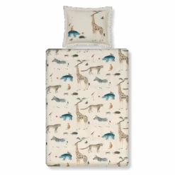 WILD ANIMALS Dekbedovertrek | Cream Tan