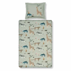 WILD ANIMALS Dekbedovertrek | Smoke Green