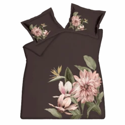 PARADISE BLOOM Dekbedovertrekset | Dark Chocolate