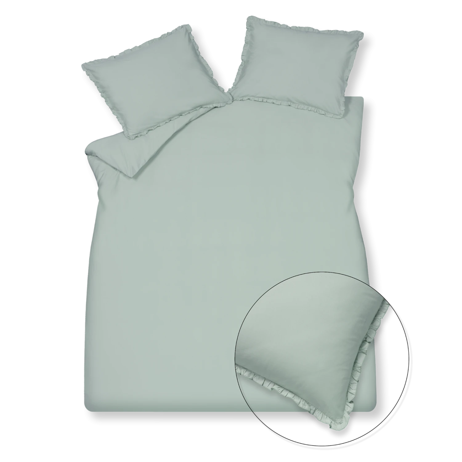 PURE 83 Percale Ruffle Dekbedovertrekset | Pearl Blue 3 PURE 83 Percale Ruffle Dekbedovertrekset | Pearl Blue