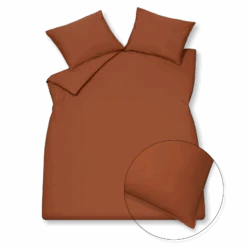 WASHED COTTON Dekbedovertrek | Rusty Brown